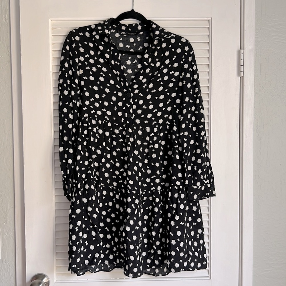Zara long sleeve blouse flowy dress